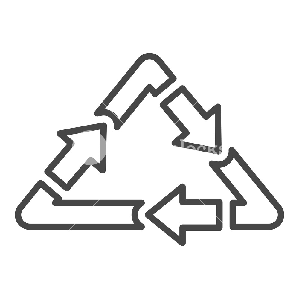 1000x1000 Triangular Recycle Arrow Icon Outline Triangular Recycle Arrow