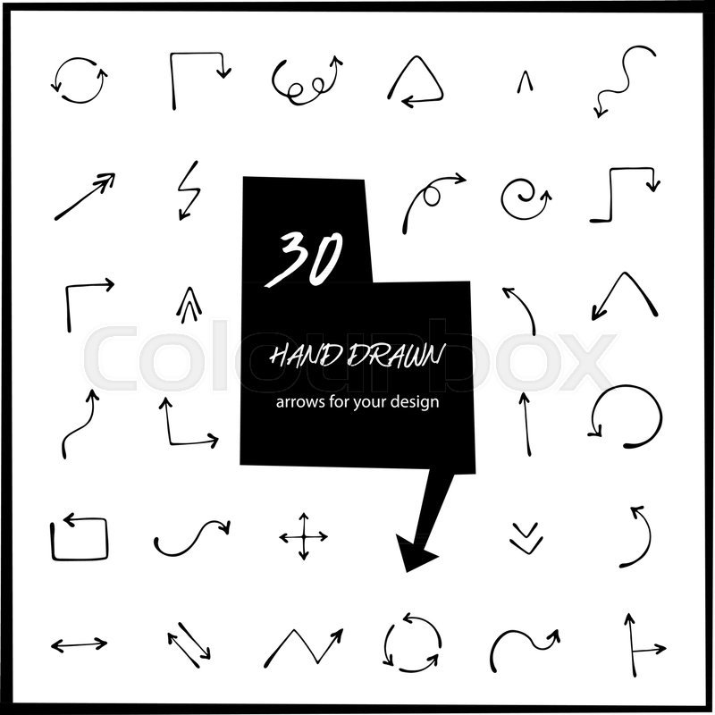 800x800 Hand Drawn Arrows Vector Art Arrow Stock Vector Colourbox