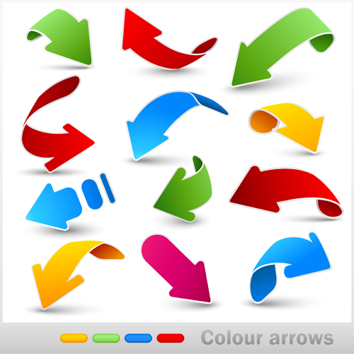 500x500 Colored Dynamic Arrows Vector Set Free Over Millions Vectors
