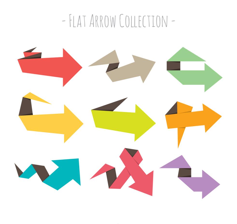 Nine New Color Flat Origami Arrow Vector Free Vector Graphic 982x929 Nine New Color Flat Origami Arrow Vector Free Vector Graphic