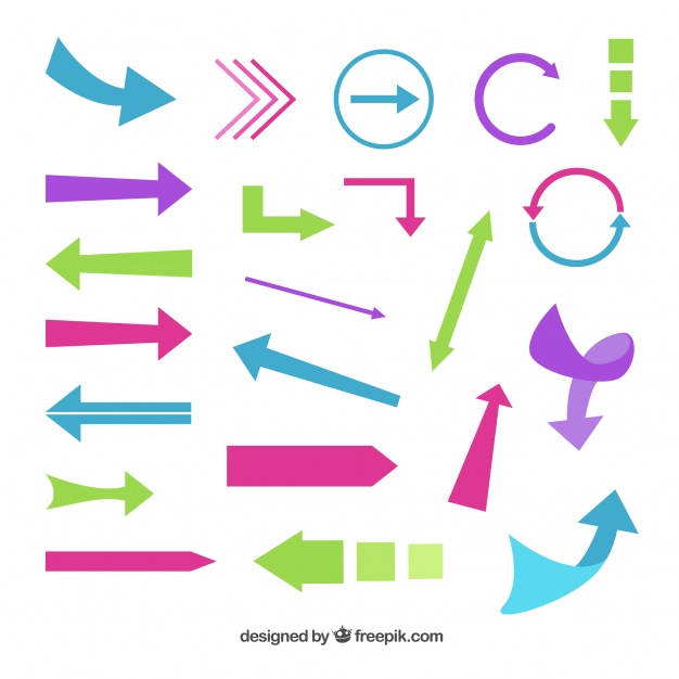 Set Of Modern Colored Arrows Vector Free Download 626x626 Set Of Modern Colored Arrows Vector Free Download