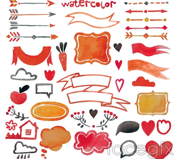 600x538 Watercolor Ribbon And An Arrow Vector Over Millions Vectors