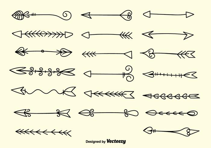 700x490 Doodle Decorative Arrow Vectors