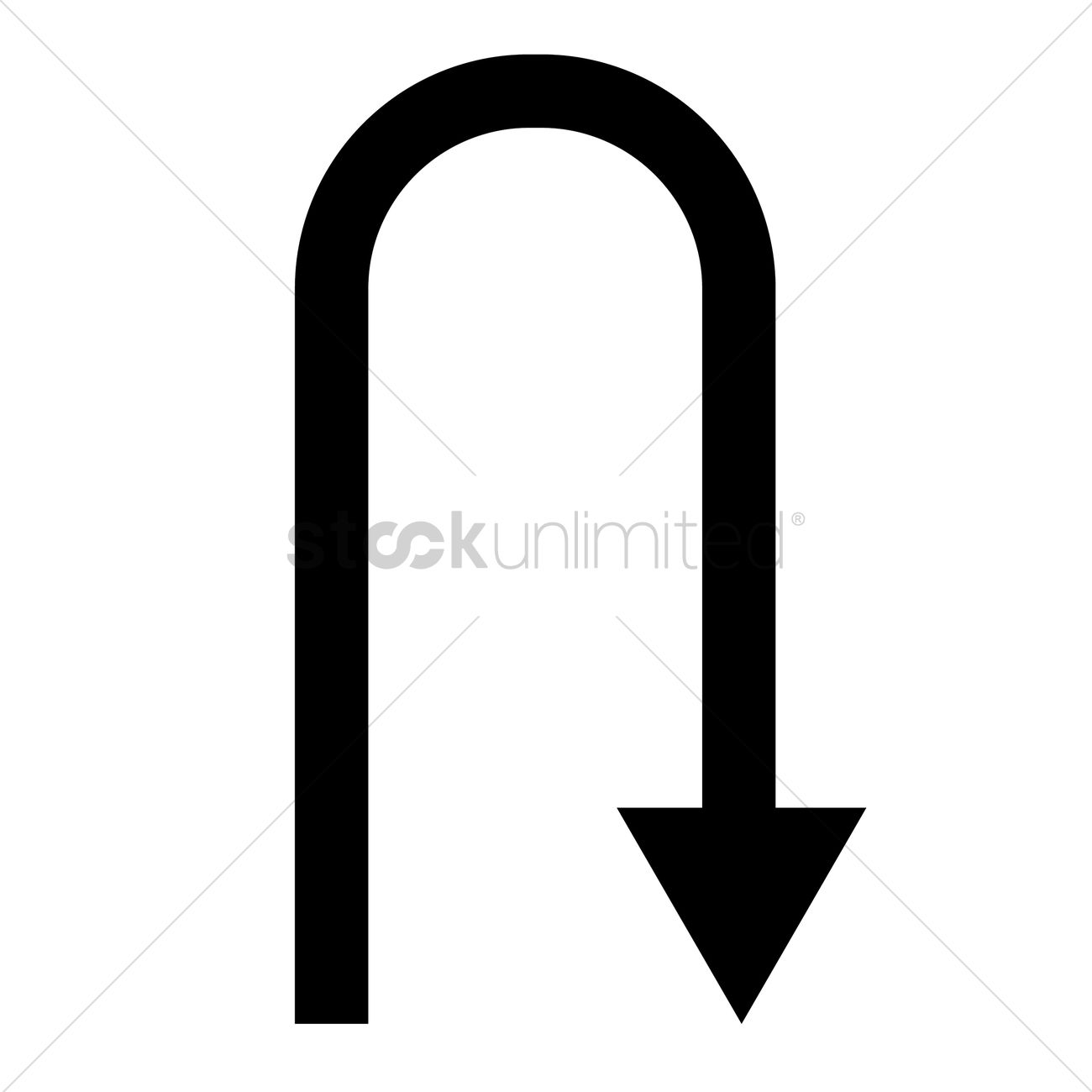 1300x1300 U Turn Arrow Vector Image