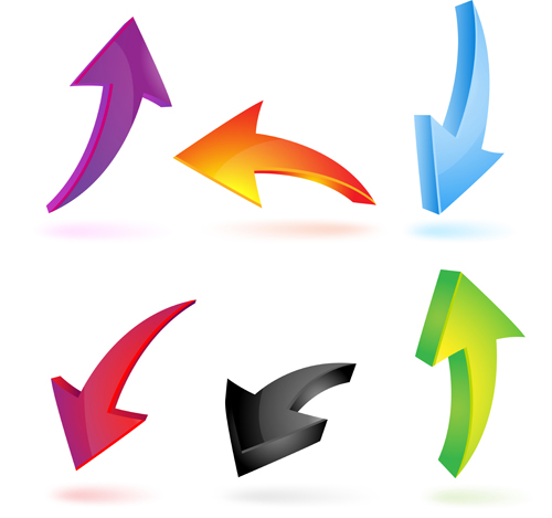 500x469 Various Colorful Arrows Vector Graphics Free Download