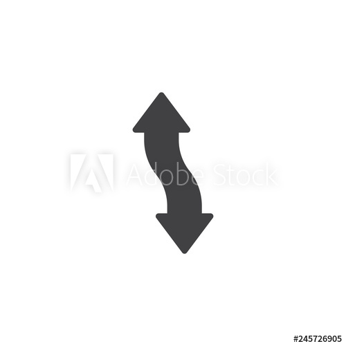 500x500 Vertical Double Head Arrow Vector Icon Filled Flat Sign