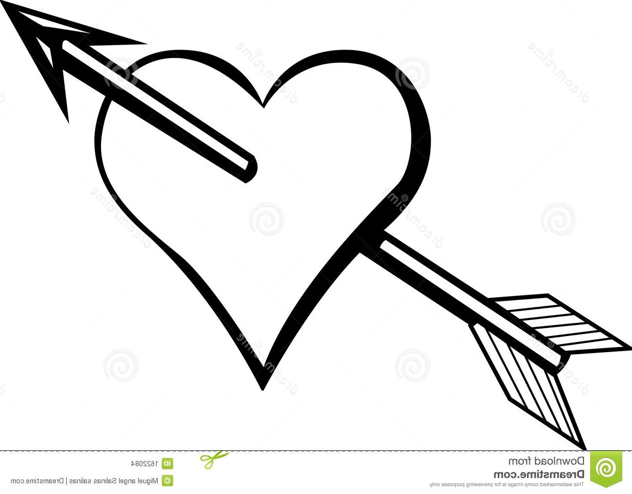 1300x1016 Best Free Black And White Heart With Arrow Vector Pictures Free