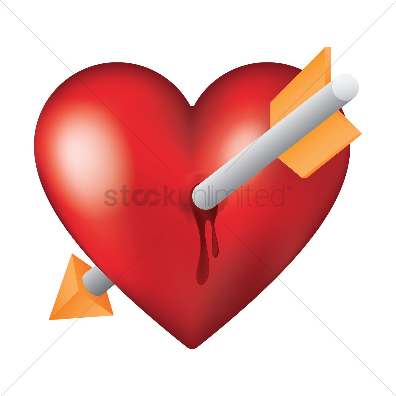 Arrow In Heart Vector Image 1300x1300 Arrow In Heart Vector Image