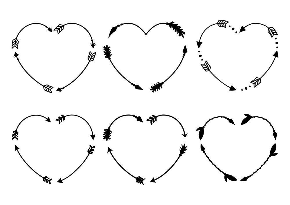 Heart Arrow Frames For Monograms Arrows In Boho Style Tribal 1000x708 Heart Arrow Frames For Monograms Arrows In Boho Style Tribal