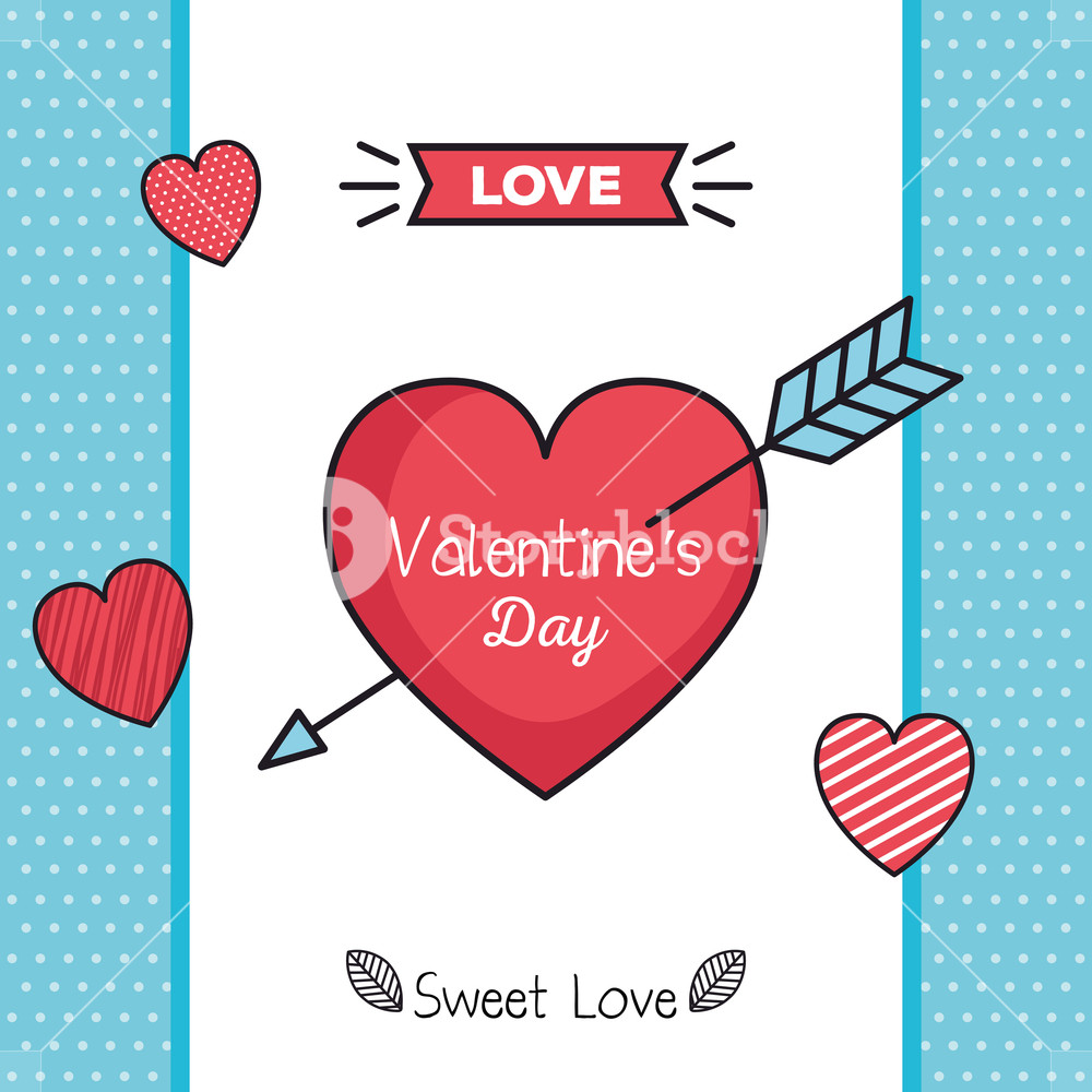 Valentines Day Card With Arrow Heart Vector Illustration Design 1000x1000 Valentines Day Card With Arrow Heart Vector Illustration Design