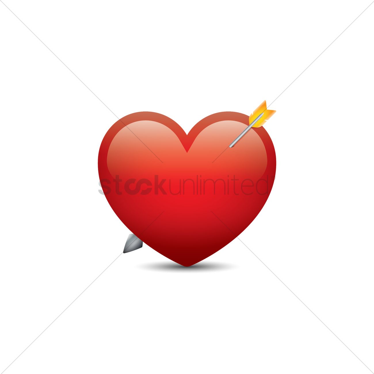 Arrow In Heart Vector Image 1300x1300 Arrow In Heart Vector Image