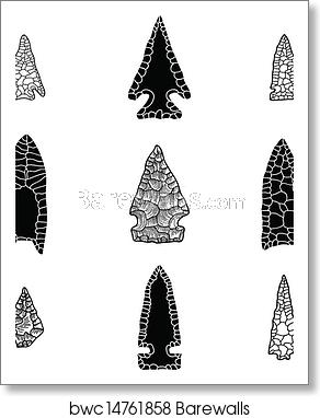 292x382 Arrowhead Vector Illustrations, Art Print Barewalls Posters