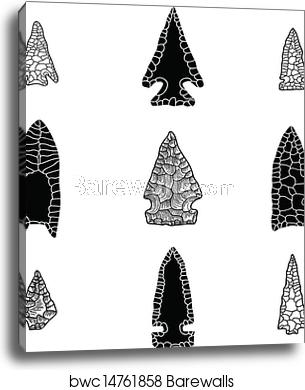 305x390 Arrowhead Vector Illustrations, Canvas Print Barewalls Posters