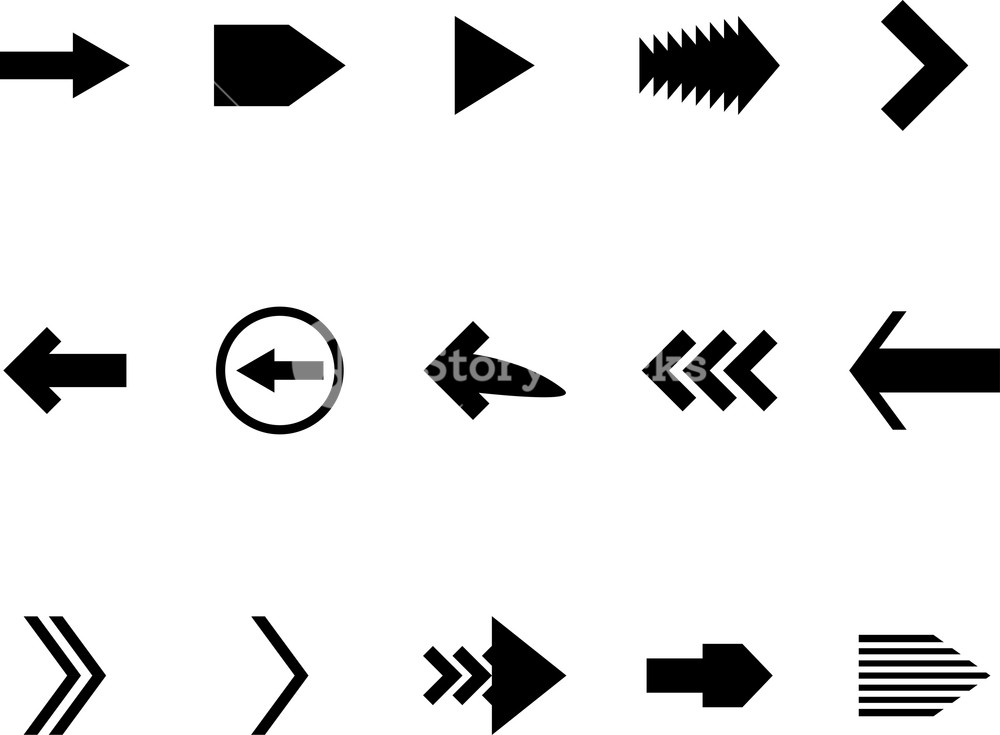 1000x735 Set Arrow Black White Pointer And Arrowhead, Signpost Label