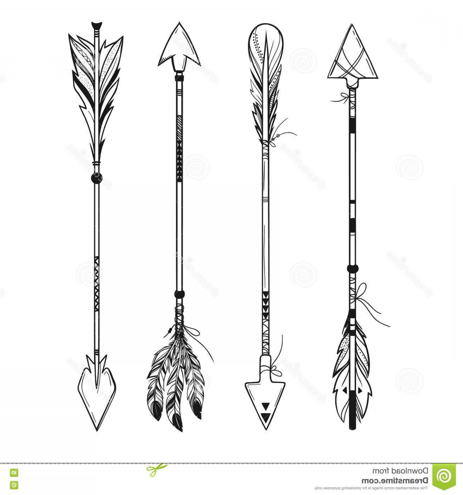 1560x1668 Stock Illustration Set Boho Arrows Vector Illustration Style
