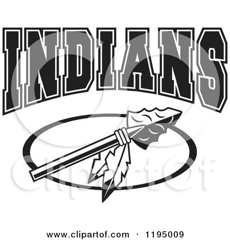 450x470 Clipart Of A Black And White Arrowhead With Feathers And Indians