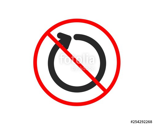 500x405 No Or Stop Loop Arrow Icon Refresh Arrowhead Symbol Navigation