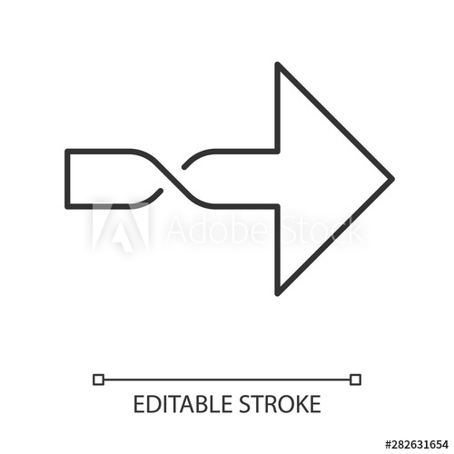 500x500 Twisted Arrow Linear Icon Direction Arrowhead Arrow Indicating