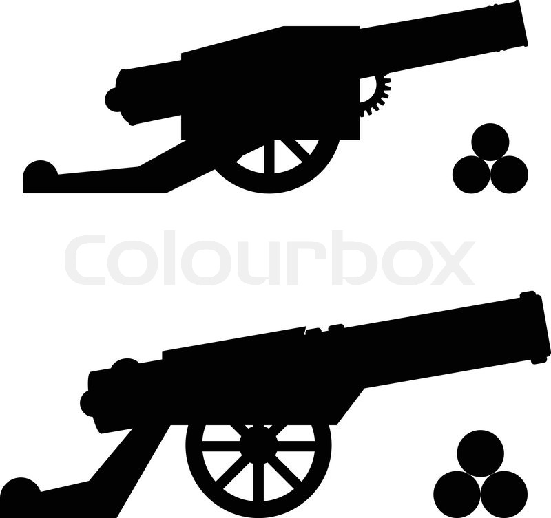 800x753 Silhouettes Of Guns With Kernels Stock Vector Colourbox