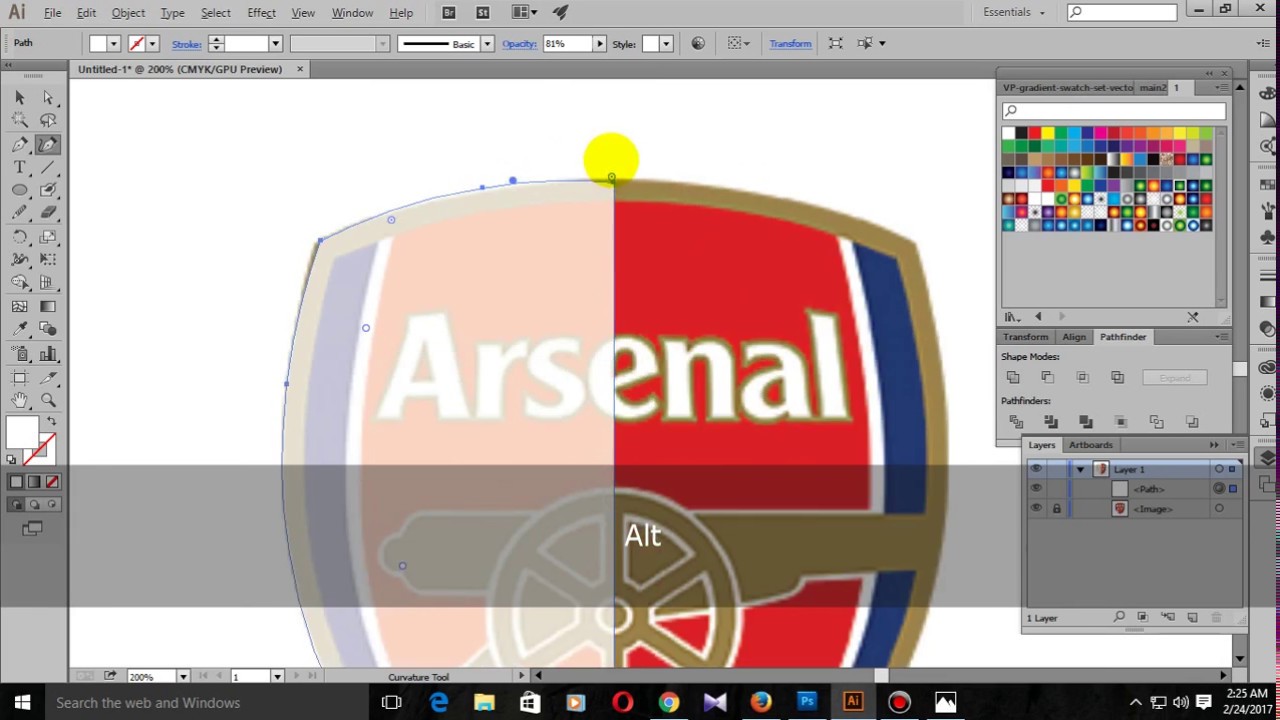 1280x720 How To Make Logo Arsenal Fc Vector In Adobe Illustrator