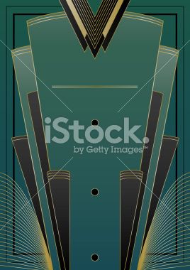 268x380 Art Deco Inspired Background Design With Frame And Banner Elements