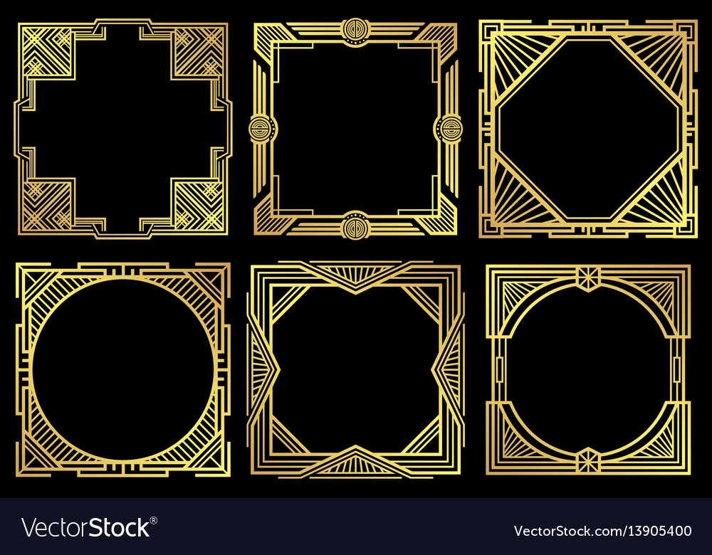 Art Deco Nouveau Border Frames In Style Vector Image 1000x780 Art Deco Nouveau Border Frames In Style Vector Image