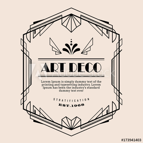 Art Deco Vintage Border Vector Design Template Illustration 500x500 Art Deco Vintage Border Vector Design Template Illustration