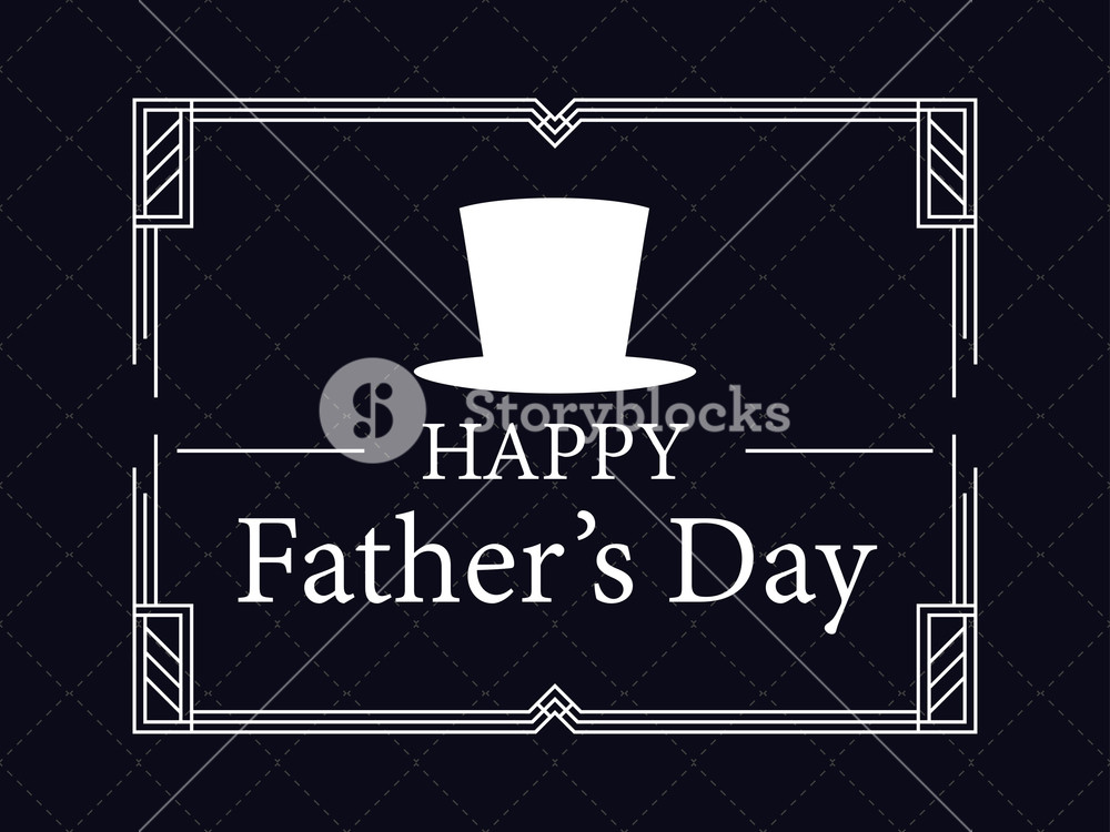 Happy Father's Day Greeting Card, Art Deco Style Vintage Linear 1000x750 Happy Father's Day Greeting Card, Art Deco Style Vintage Linear