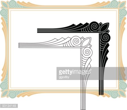 446x385 Deco Corner Vector Premium Clipart