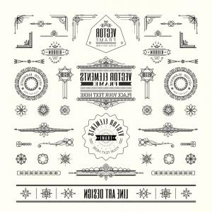 300x300 Line Art Deco Retro Vintage Frame Design Elements Vector Newwaysys