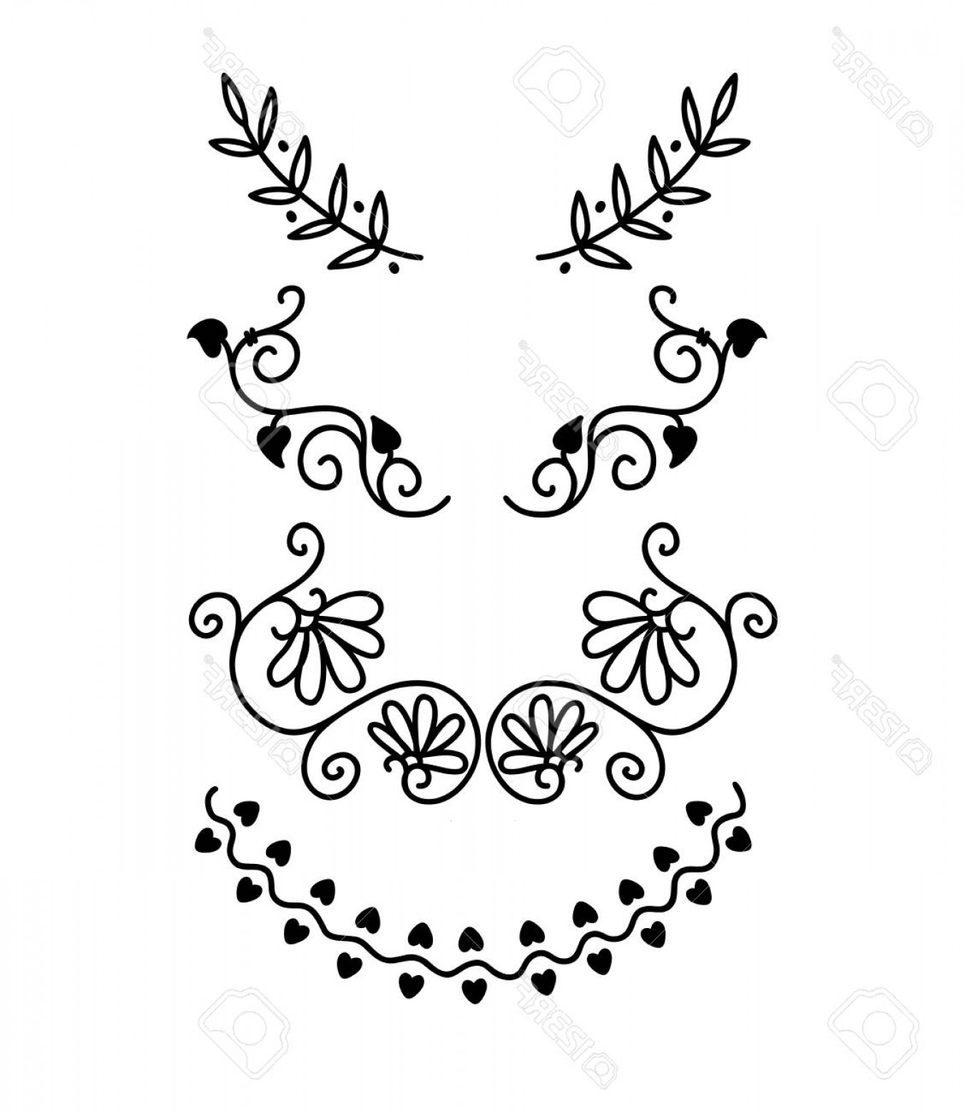 1353x1560 Photostock Vector Set Of Linear Thin Line Art Deco Retro Vintage