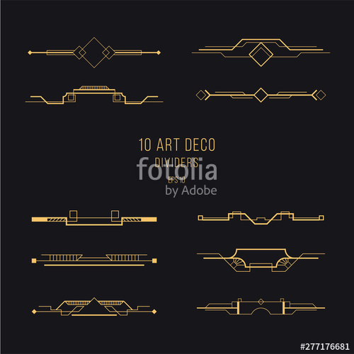 500x500 Set Of Art Deco Elements Trendy Vintage Design Elements Retro