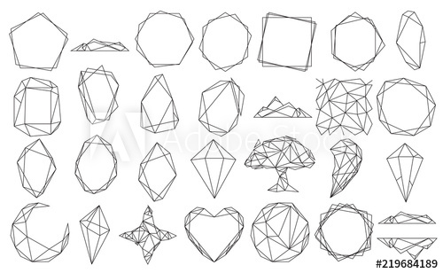 500x308 Vector Set With Geometrical Polyhedron, Art Deco Style For Wedding