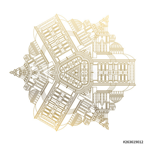 500x500 Art Deco Vintage Element Vector Design Template Illustration