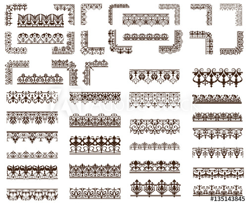 500x410 Art Deco Design Elements Of Vintage Ornaments And Borders Corners