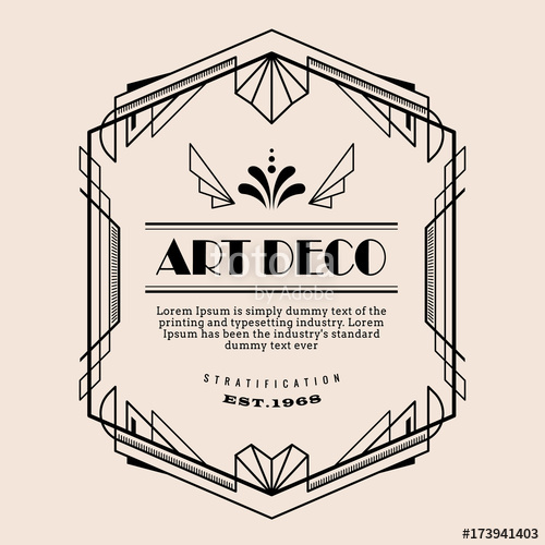 500x500 Art Deco Vintage Border Vector Design Template Illustration Stock