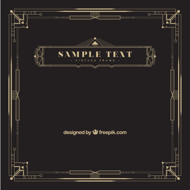 626x626 Retro Art Deco Frame Vector Premium Download