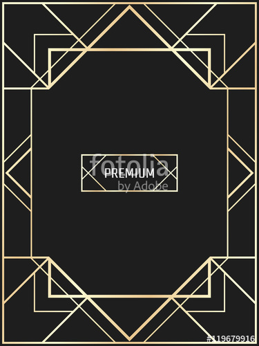 375x500 Vector Geometric Frame In Art Deco Style Rectangle Vector