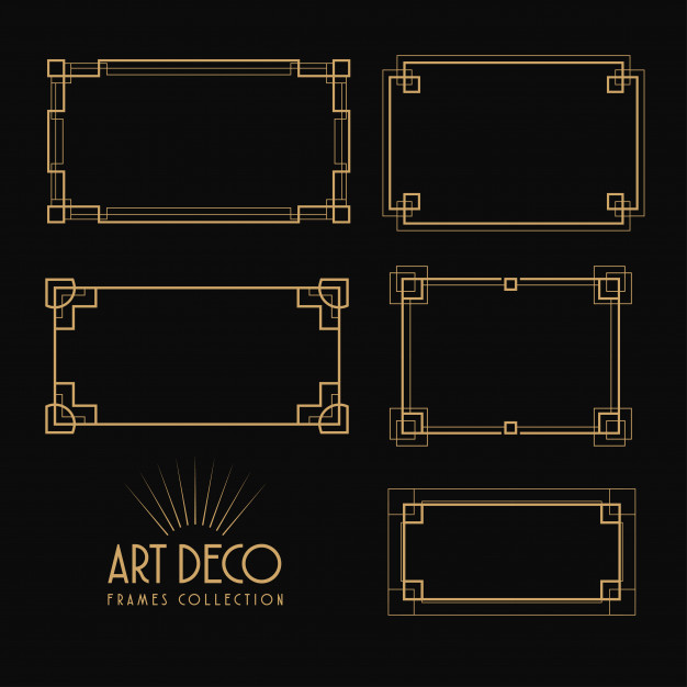 626x626 Art Deco Border Collection Vector Premium Download
