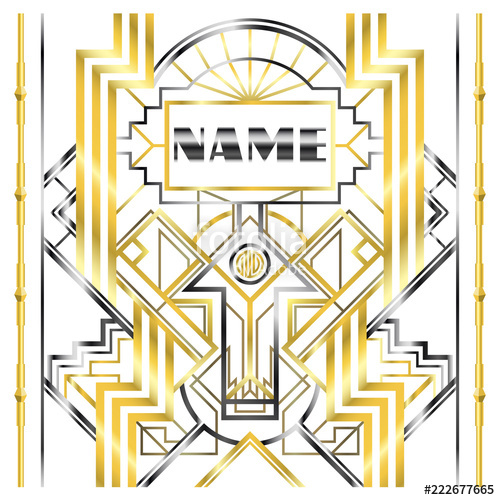 500x500 Golden Abstract Geometric Background Art Deco Style, Trendy