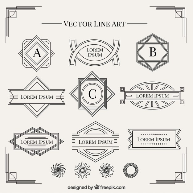 626x626 Shapes In Art Deco Style Collection Vector Free Download