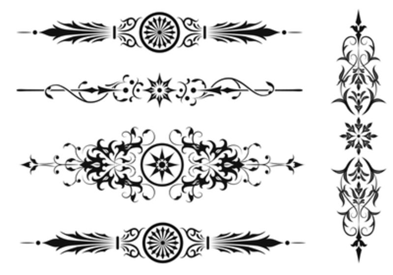 800x560 Art Deco Plant Vector Lines Border Vector Free Border Free