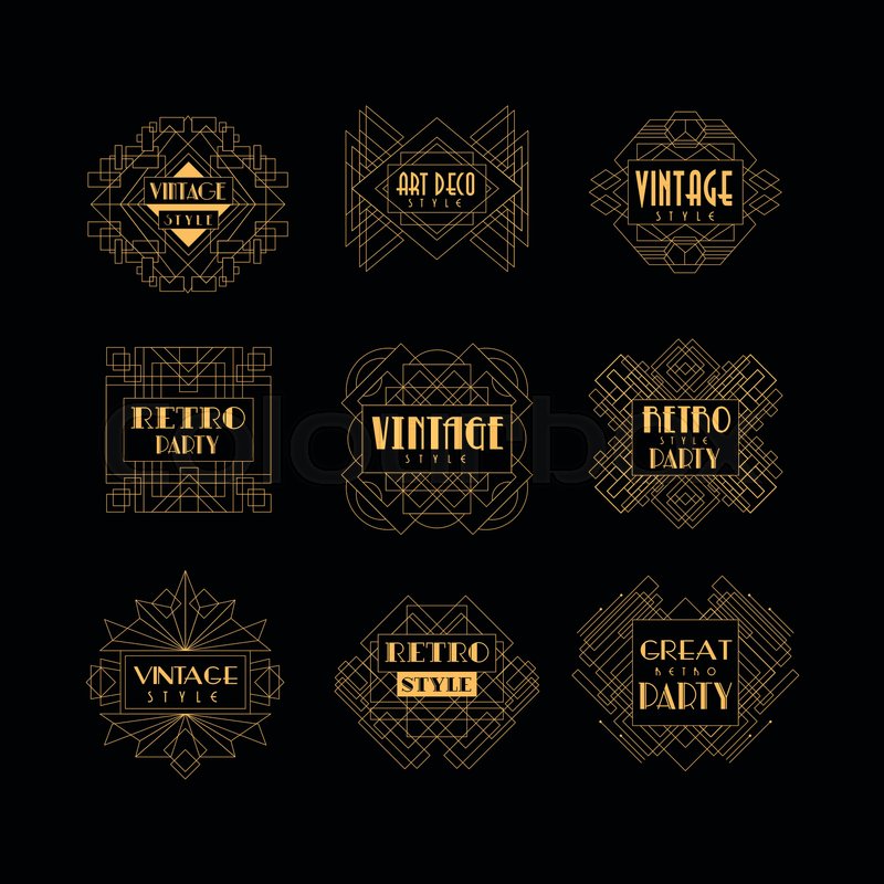 Set Of Art Deco Logo Decorative Stock Vector Colourbox 800x800 Set Of Art Deco Logo Decorative Stock Vector Colourbox