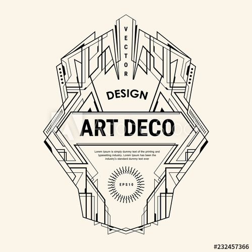 Art Deco Logo Vintage Badge Vector Design Template Illustration 500x500 Art Deco Logo Vintage Badge Vector Design Template Illustration