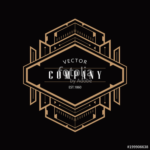 Vintage Badge Art Deco Logo Design Vector Illustration Stock 500x500 Vintage Badge Art Deco Logo Design Vector Illustration Stock