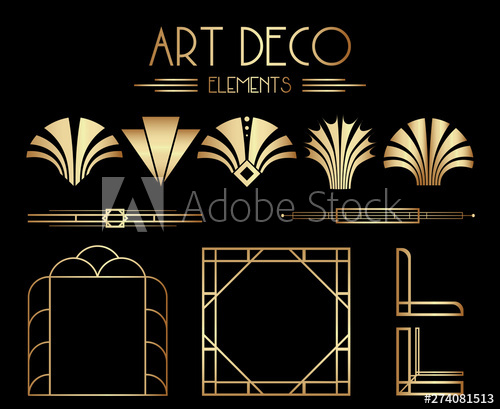Geometric Gatsby Art Deco Ornaments, Dividers And Frame Elements 500x409 Geometric Gatsby Art Deco Ornaments, Dividers And Frame Elements