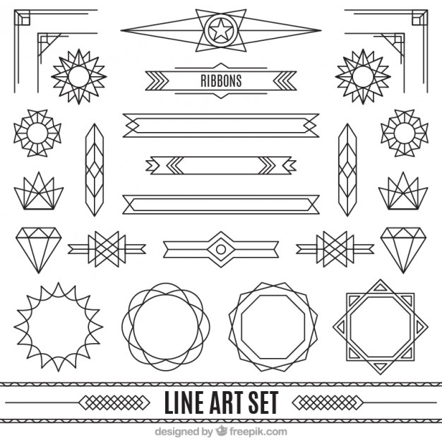 Ornaments In Art Deco Style Set Vector Premium Download 626x626 Ornaments In Art Deco Style Set Vector Premium Download