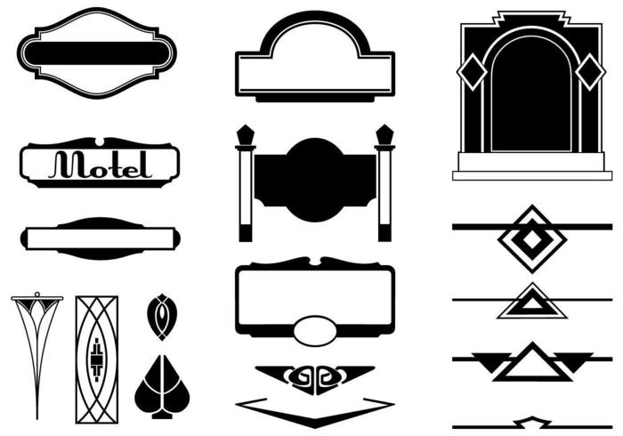 Art Deco Sign Vectors And Ornament Vector Pack 700x490 Art Deco Sign Vectors And Ornament Vector Pack