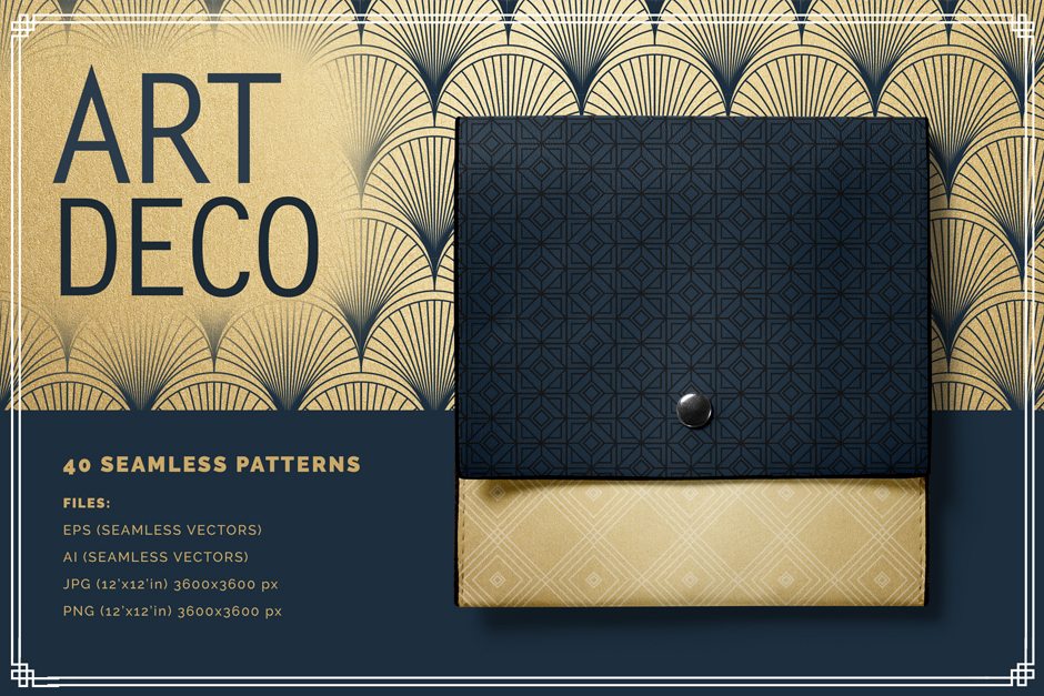 Art Deco Seamless Vector Patterns 940x627 Art Deco Seamless Vector Patterns