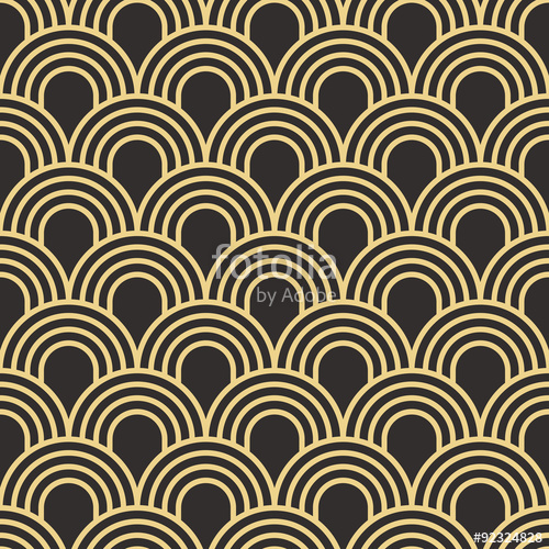 500x500 Seamless Antique Palette Simple Art Deco Wave Scales Pattern